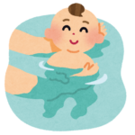 二人で初沐浴😌