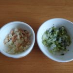 離乳食:チンゲン菜とキャベツのおかゆなど