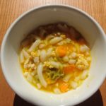 離乳食 鳥ひき肉とかぼちゃのうどん